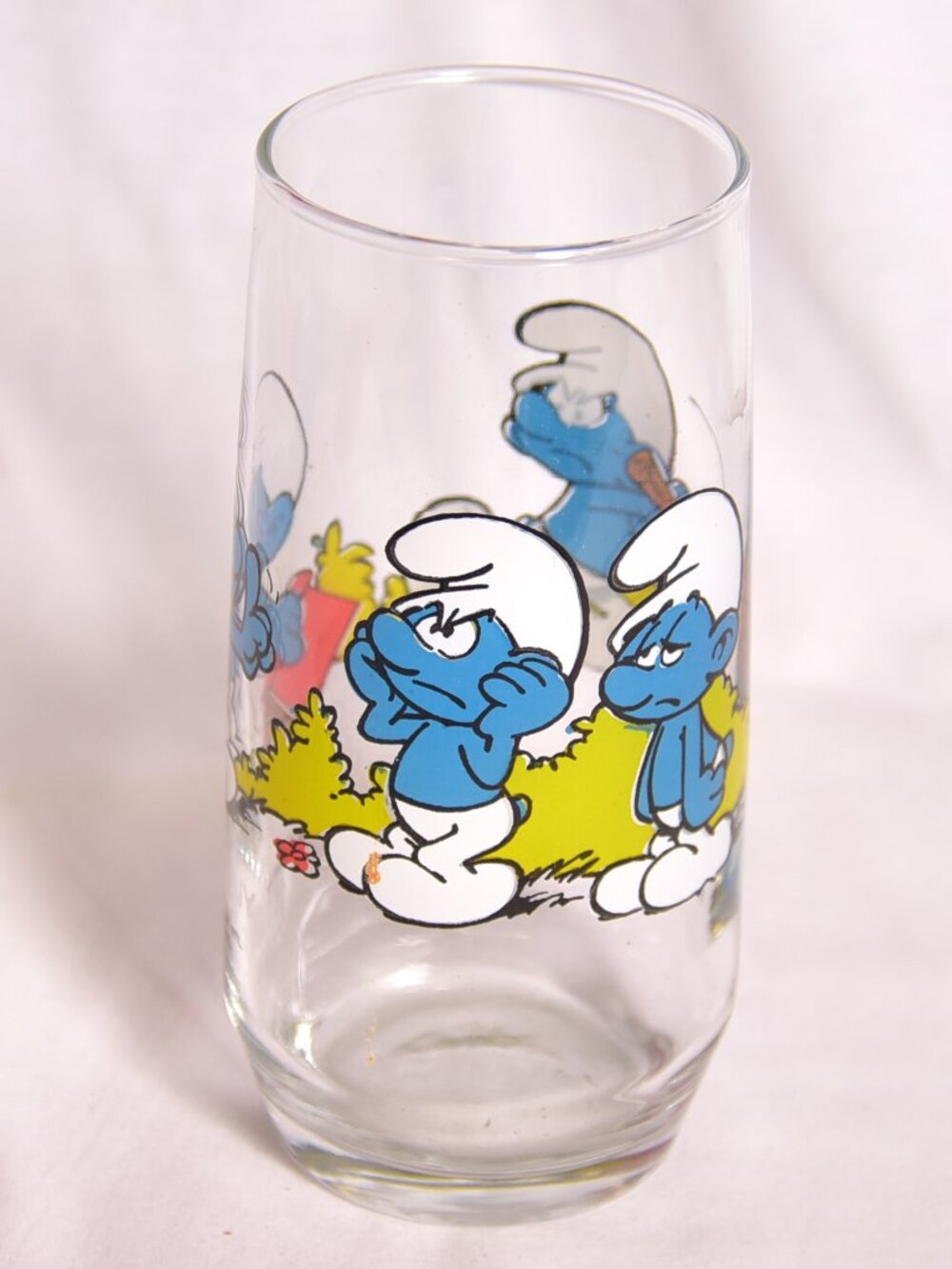 Peyo Smurfs Character Collector Drinking Glass Brainy Vintage 1982